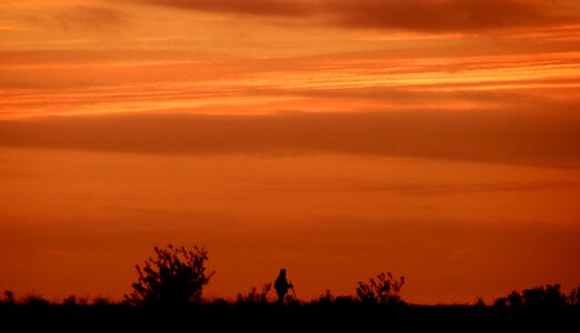 In the evening man lonely