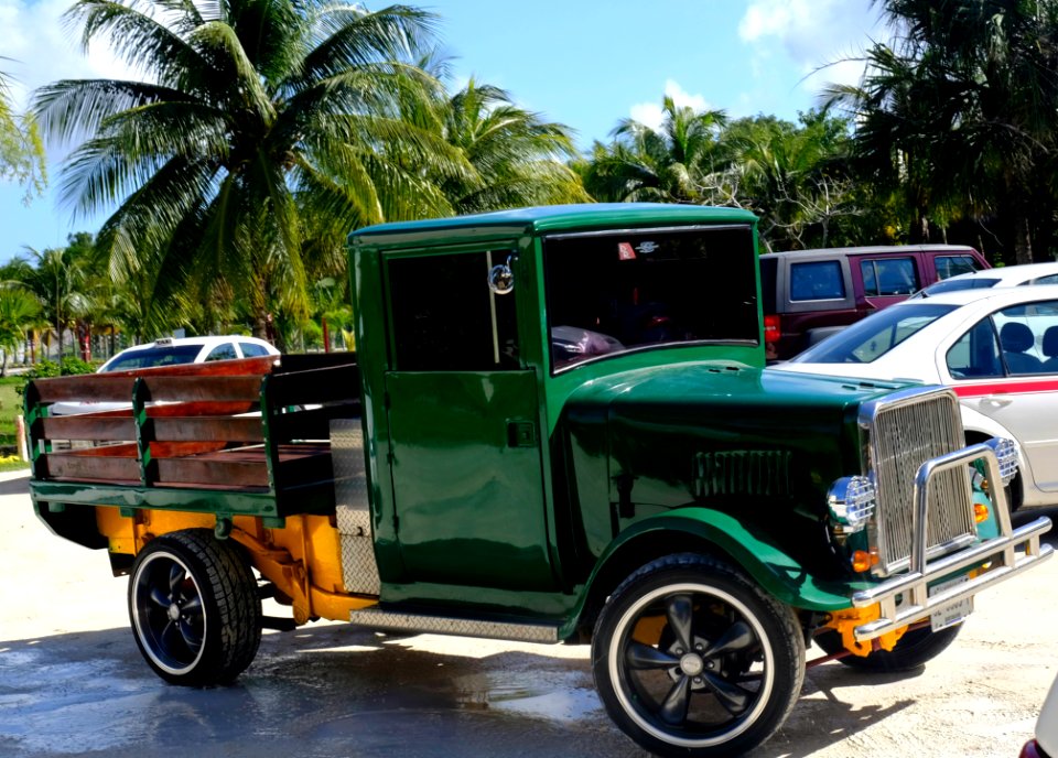 Restored green truck.