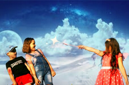 Magic wand fantasy cloud