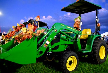 Hallowen decorated tractor.