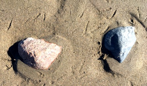 Two Rocks Meet on a Beach... photo