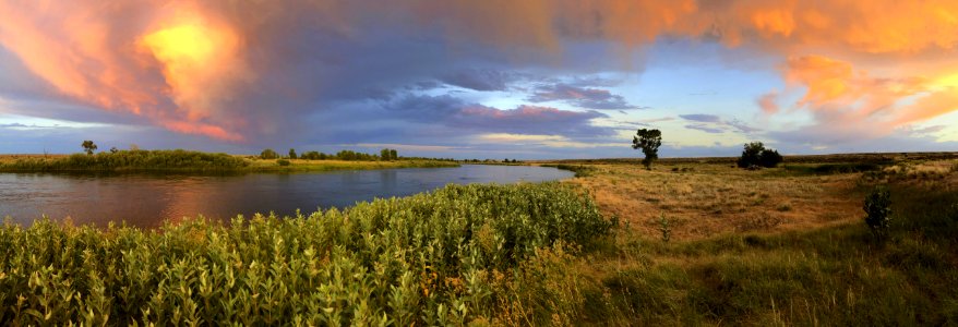 Scenic summer time sunset over Seedksadee National Wildlife Refuge photo