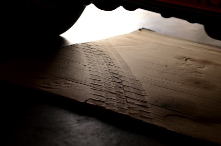 Tire Tread on Cardboard