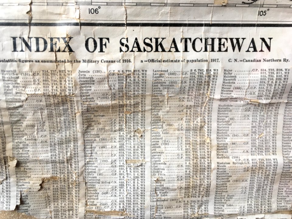 Indexing the DS106 of Saskatchewan