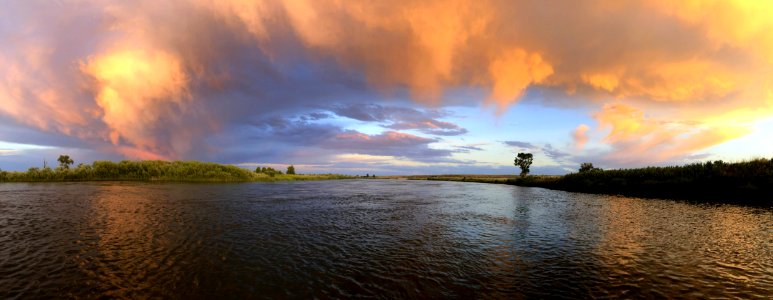 Scenic summer time sunset over Seedksadee National Wildlife Refuge