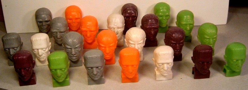 FRANKENSTEIN - Pencil Sharpener - With Friends - Frankenstein, Wolf Man, Mummy & Etta the Ghoul - ABG Products - 1964