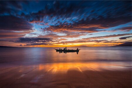 Water boat silhouette