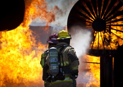 Fire silhouette protection photo