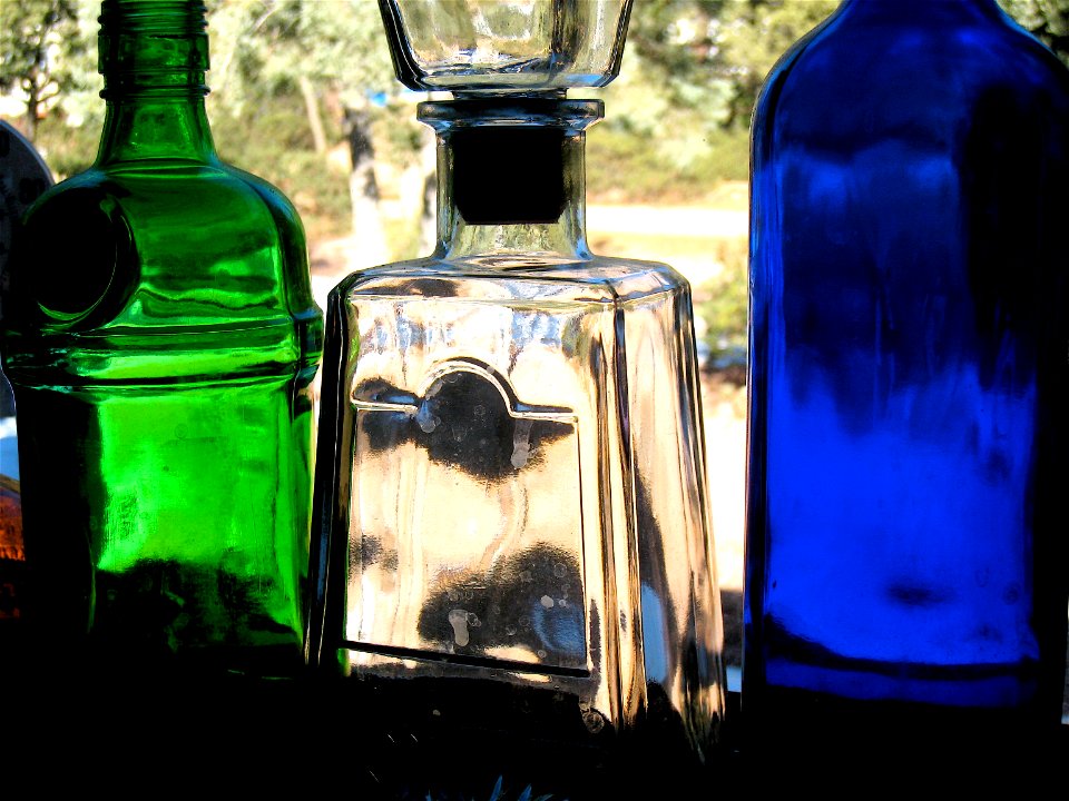Three Bottle Window View
