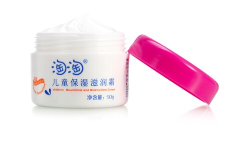 Of baby face cream liquid photo