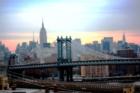 Manhattan Bridge and the Brooklyn Bridge