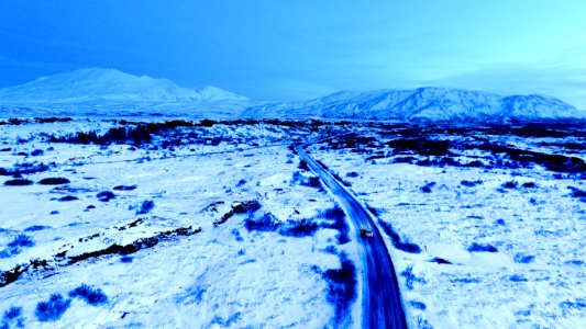 Driving during twilight photo