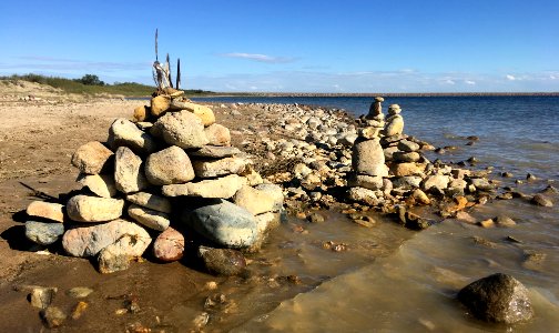 The Mystery Cairns of Lake Diefenbacker photo