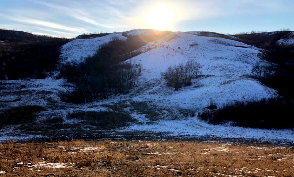 Sun Drop Over the Ridge