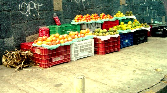 Fruits on the sidewalk