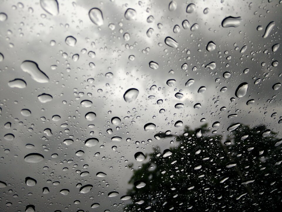 Rainy day glass gray rain