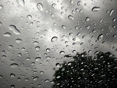 Rainy day glass gray rain photo