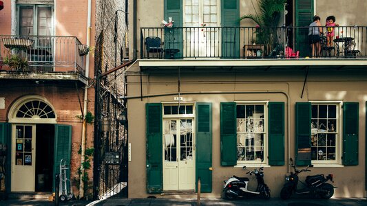 Facade houses balconie photo