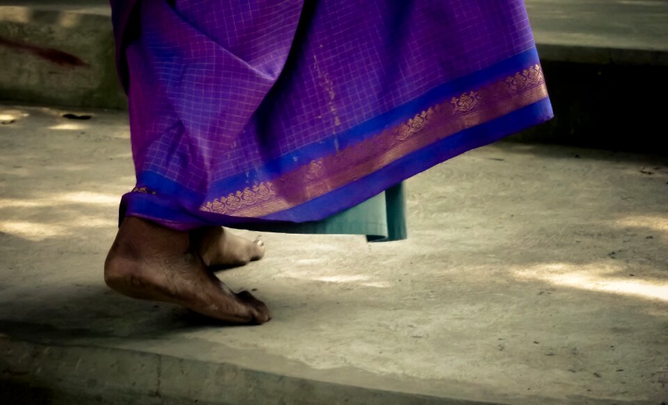 Purple dress concrete