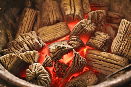 Charcoal grilled fire