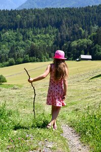 Girl hiking trail