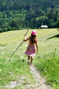 Girl walk hiking photo
