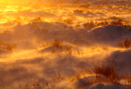 Snowy sage-steppe sunset at Seedskadee National Wildlife Refuge