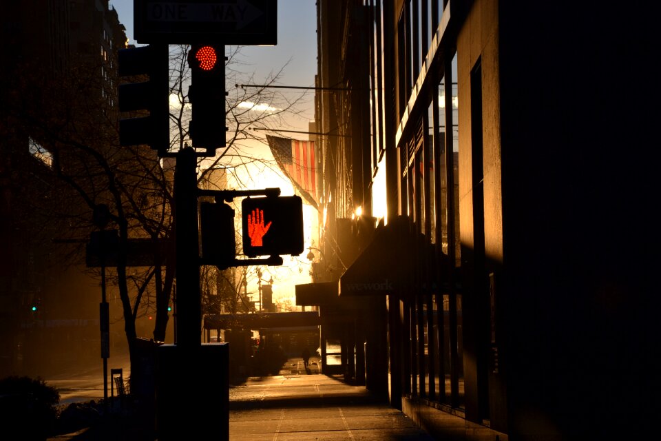 Sun morning street