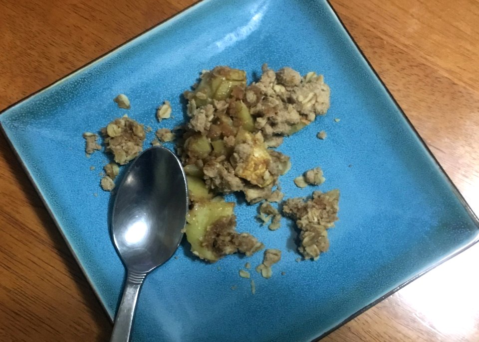 Trying The Apple Crumble