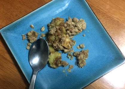 Trying The Apple Crumble