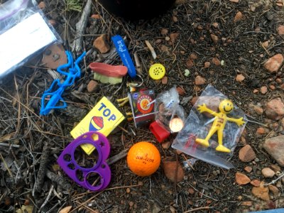 Look at all the goodies inside the Geocache photo