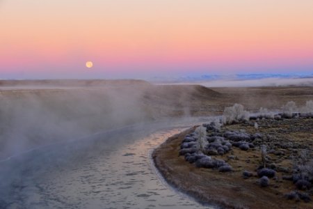 Beaver moon settting over Seedskadee National Wildlife Refuge