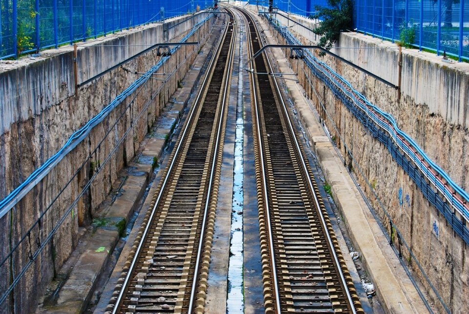 Empty blue concrete