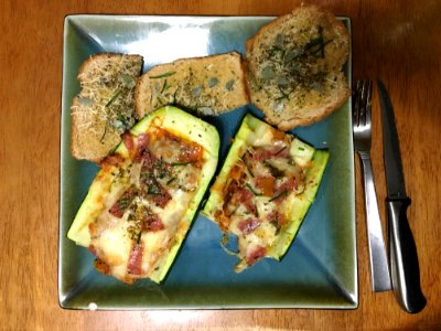 Tasting the Zucchini Pizza Boat