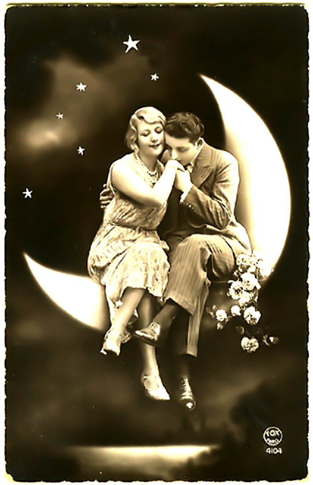 Vintage Couple on the Moon