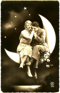 Vintage Couple on the Moon photo