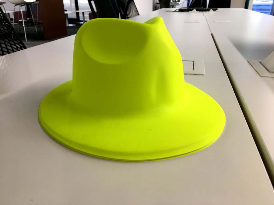 The Man in the 3D Printed Yellowish Hat
