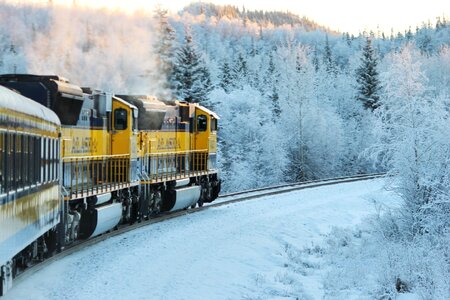 Railway railroad winter