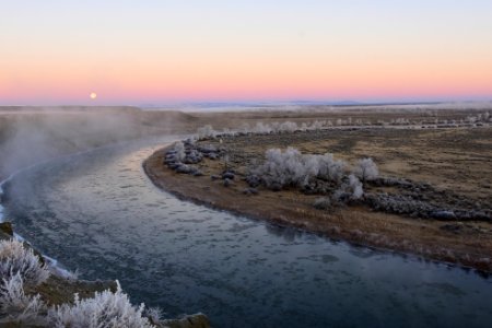 Beaver moon settting over Seedskadee National Wildlife Refuge