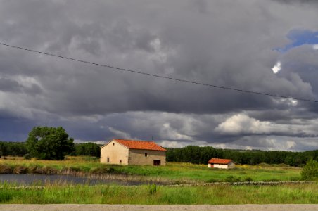 Little houses in the countryside photo
