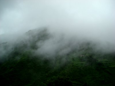 Clouds covering the hills