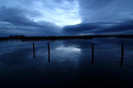 Blue hour mirroring rest photo