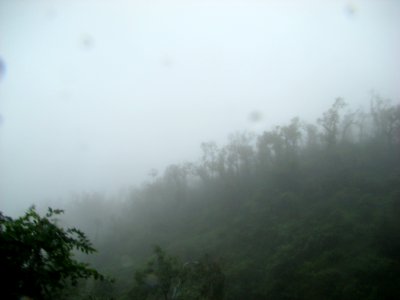 Clouds covering the hills