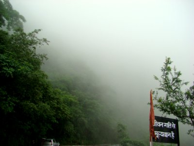 Roadsign at hills