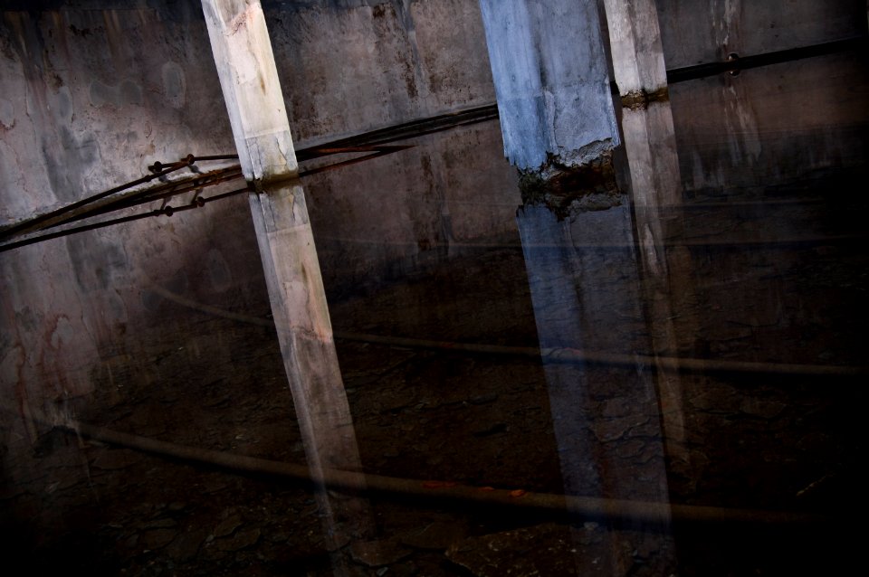 5Inside the flooded herring-oil tank at Djúpavík