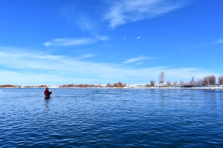 Winter time flyfishing at Seedskadee National Wildlife Refuge photo