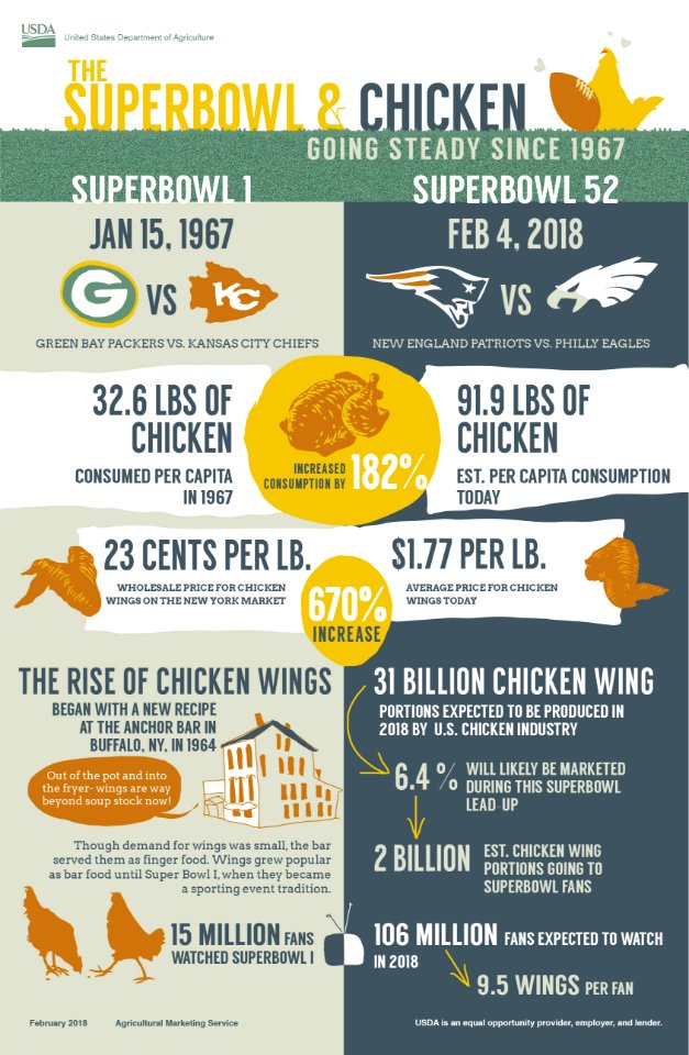 Super Bowl infographic and chicken wing facts