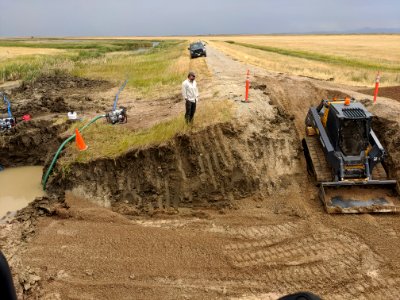 Culvert replacement at Benton Lake National Wildlife Refuge