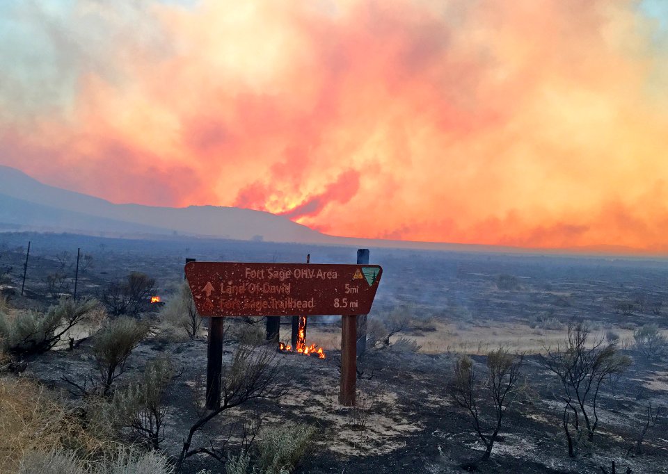Long Valley Fire near the Fort Sage Off-Highway Vehicle Area