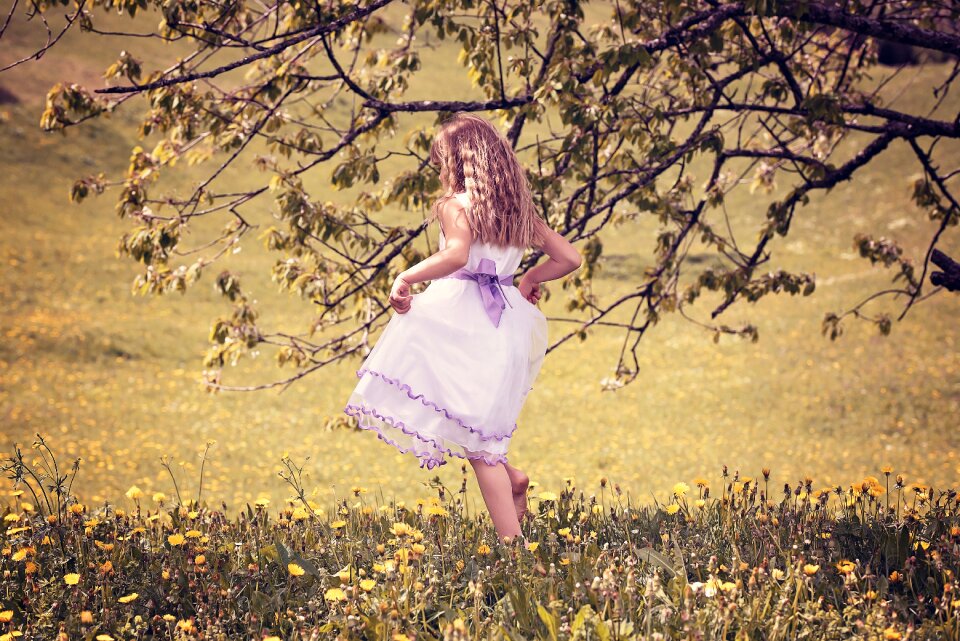 Girl dress meadow